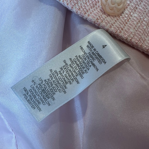 Vintage Light Pink Tweed Liz Claiborne Cinched Waist Blazer - Picture 5 of 6